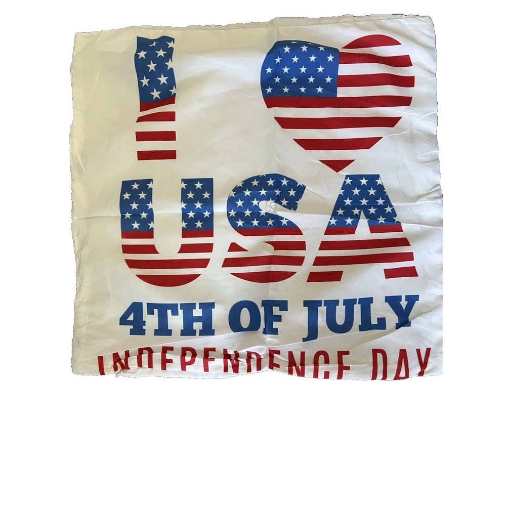 4Th of July Pillow Covers 18X18 Inch,Set of 4 Patriotic Red White Blue Summer - Picture 2 of 5